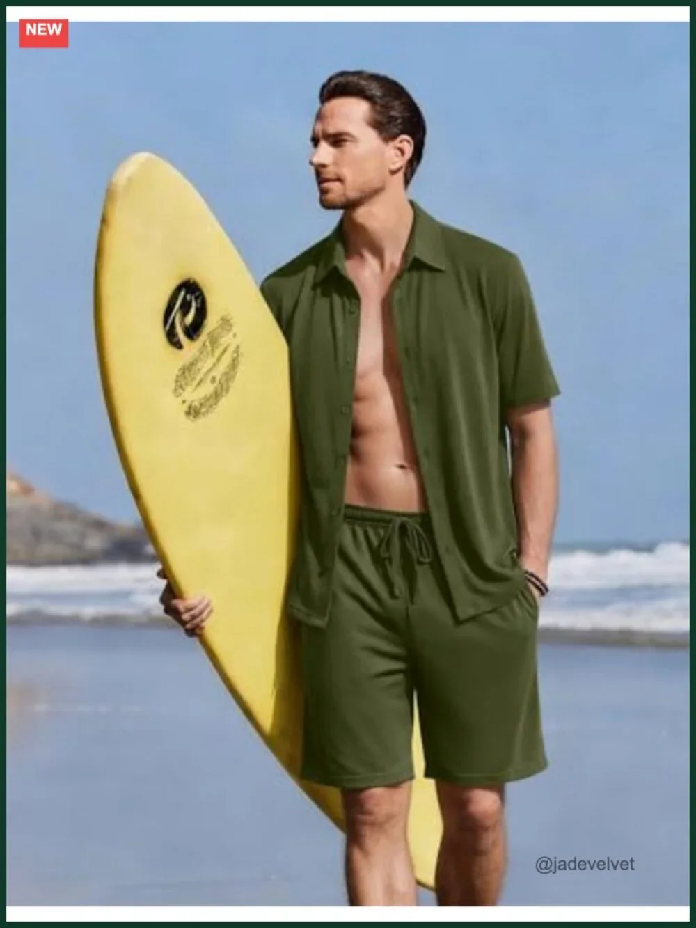 Men's 2 Piece Short Sleeve Button Down Pajama Set with Shorts